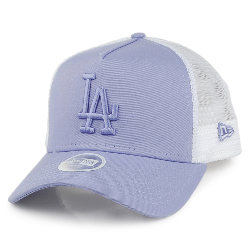 New Era Womens L.A. Dodgers A-Frame Trucker Cap - MLB Essential - Lavender