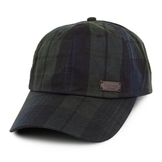 Barbour Hats Darwen Tartan Waxed Cotton Baseball Cap - Black-Multi