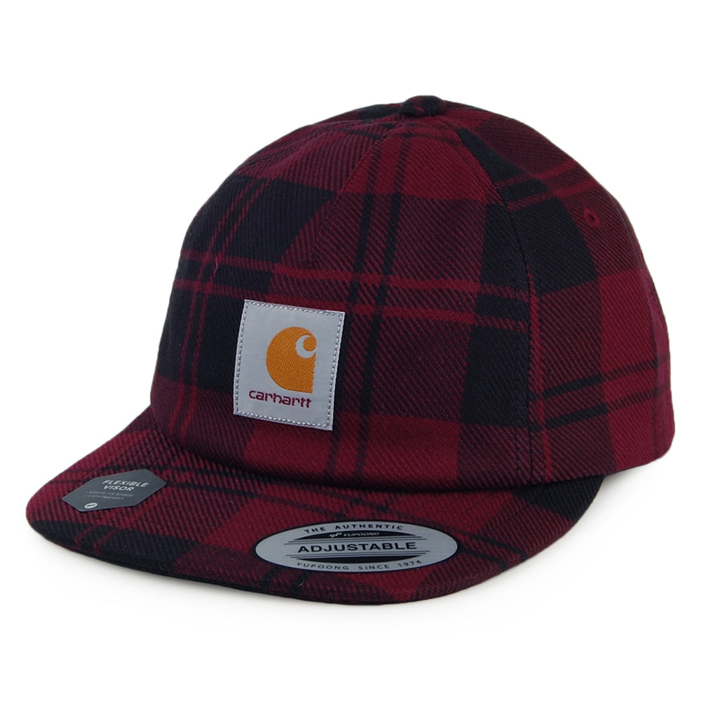Carhartt WIP Hats Pulford Check Cotton Twill Unstructured Strapback Cap - Burgundy-Black