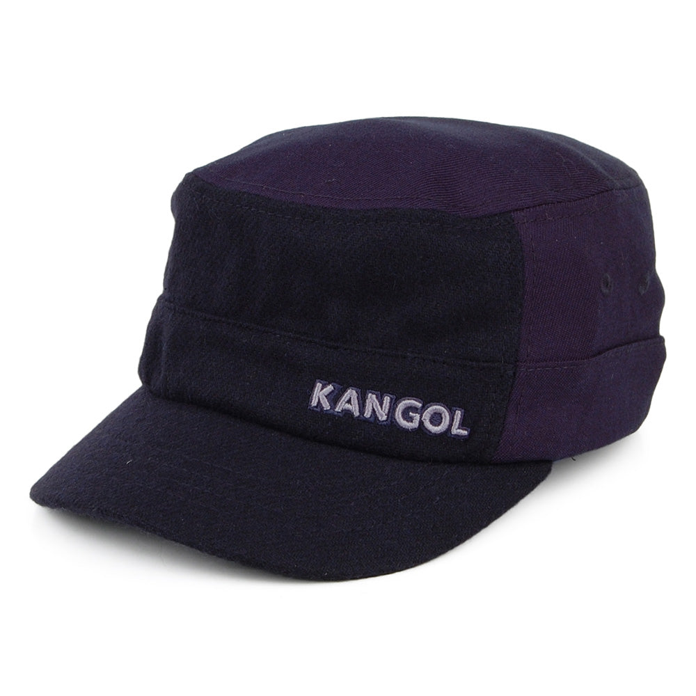 Kangol Textured Wool Army Cap - Navy Blue