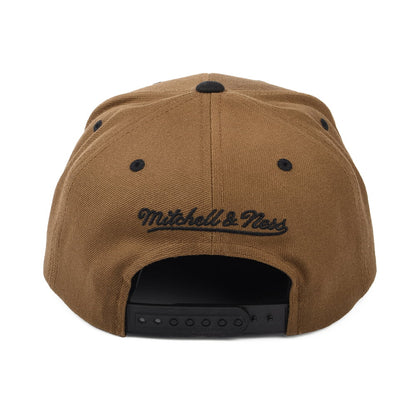 Mitchell & Ness Box Logo Snapback Cap - Tan-Black