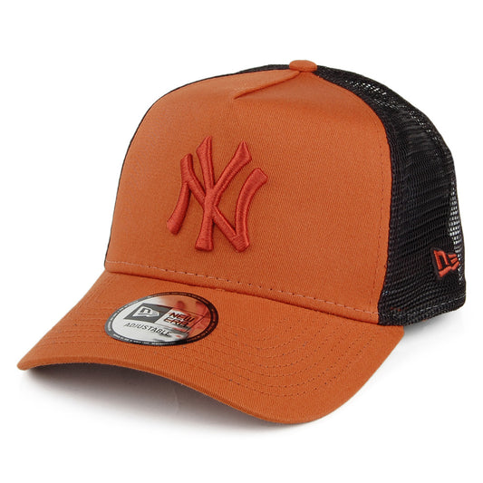 New Era New York Yankees A-Frame Trucker Cap - MLB League Essential - Rust-Black