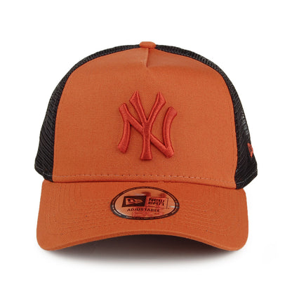 New Era New York Yankees A-Frame Trucker Cap - MLB League Essential - Rust-Black