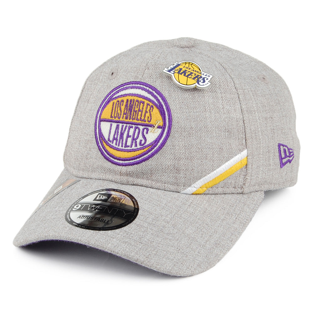 New Era 9TWENTY L.A. Lakers Baseball Cap - NBA Draft - Heather Grey