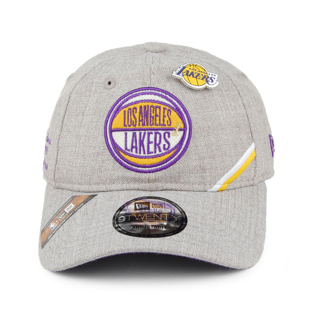New Era 9TWENTY L.A. Lakers Baseball Cap - NBA Draft - Heather Grey
