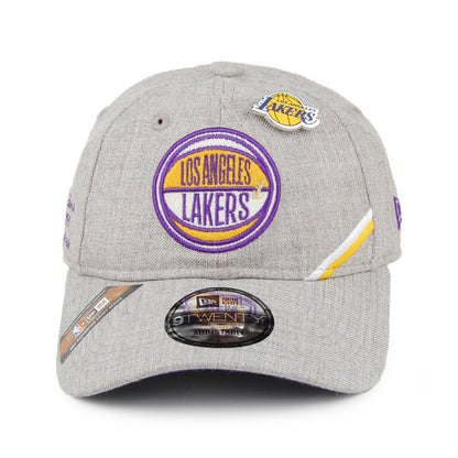 New Era 9TWENTY L.A. Lakers Baseball Cap - NBA Draft - Heather Grey