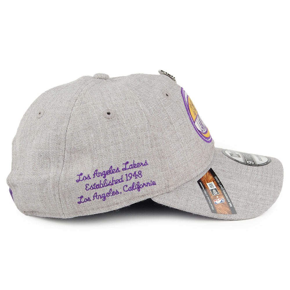 New Era 9TWENTY L.A. Lakers Baseball Cap - NBA Draft - Heather Grey