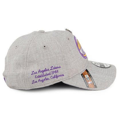 New Era 9TWENTY L.A. Lakers Baseball Cap - NBA Draft - Heather Grey