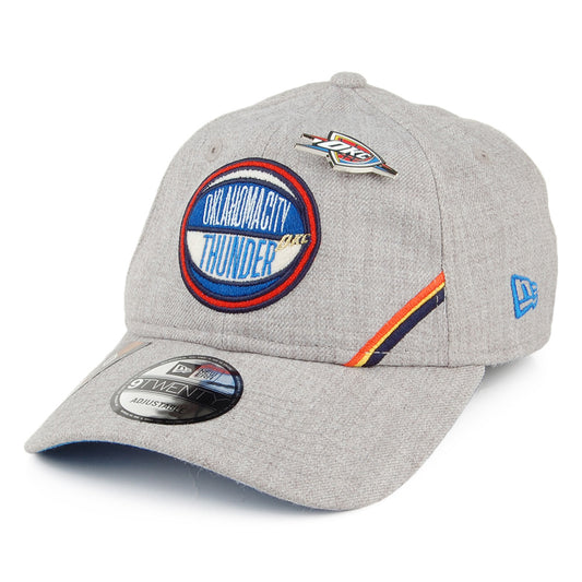 New Era 9TWENTY Oklahoma City Thunder Baseball Cap - NBA Draft - Heather Grey