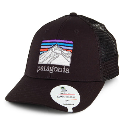 Patagonia Hats Line Logo Ridge LoPro Organic Cotton Canvas Trucker Cap - Black
