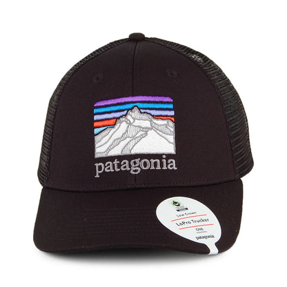 Patagonia Hats Line Logo Ridge LoPro Organic Cotton Canvas Trucker Cap - Black