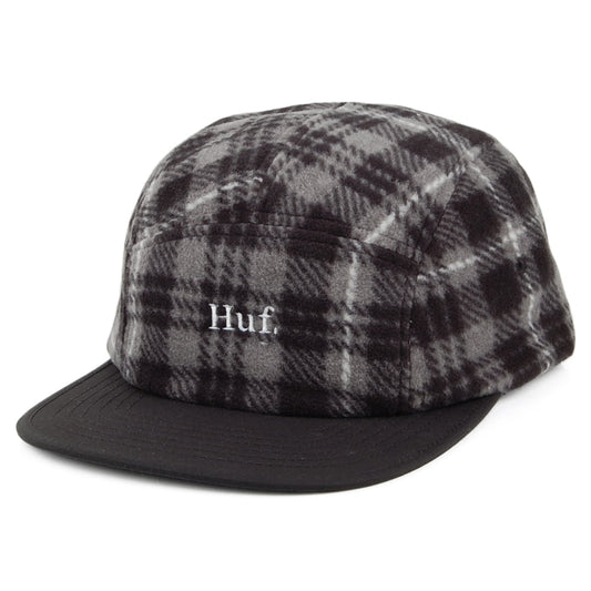 HUF Boroughs Volley Polar Fleece 5 Panel Cap - Black-White