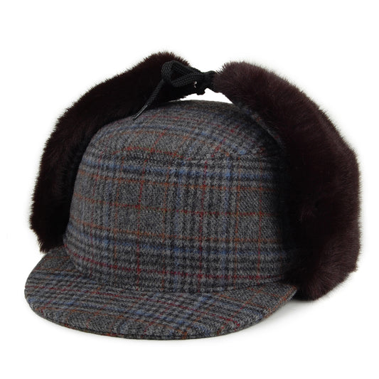 Crambes Hats Krusk Army Cap With Earflaps - Grey-Black