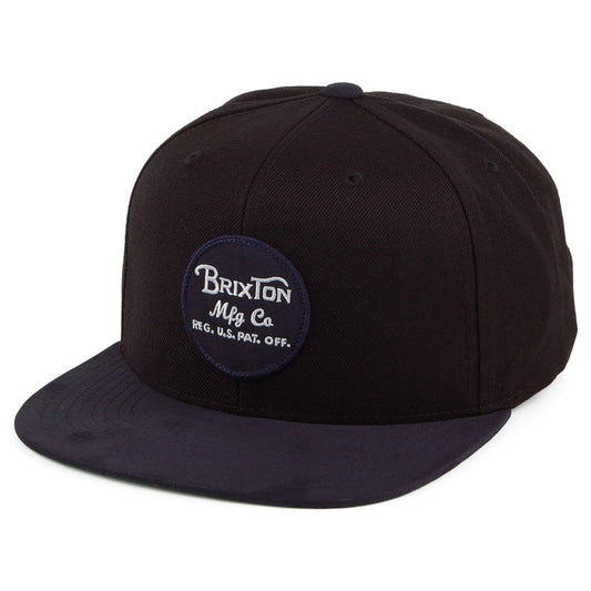 Brixton Hats Wheeler Snapback Cap - Black-Navy