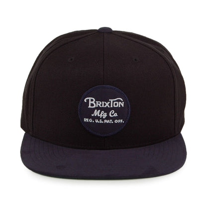 Brixton Hats Wheeler Snapback Cap - Black-Navy