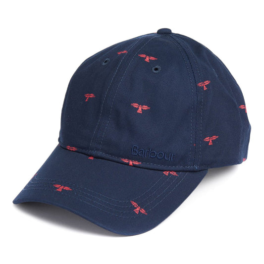 Barbour Hats Burnham Cotton Baseball Cap - Navy-Red