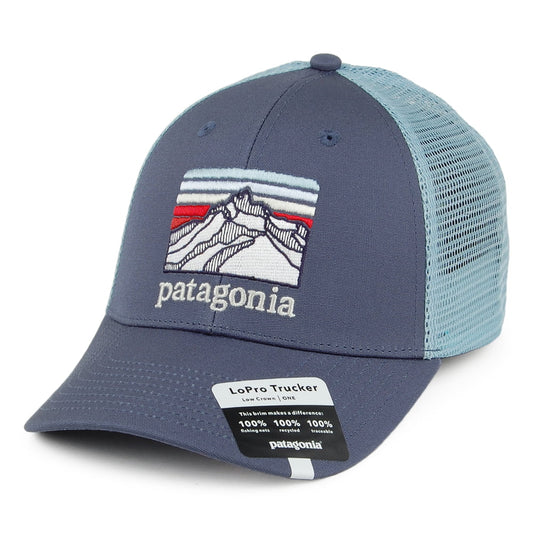 Patagonia Hats Line Logo Ridge Organic Cotton Canvas LoPro Trucker Cap - Blue