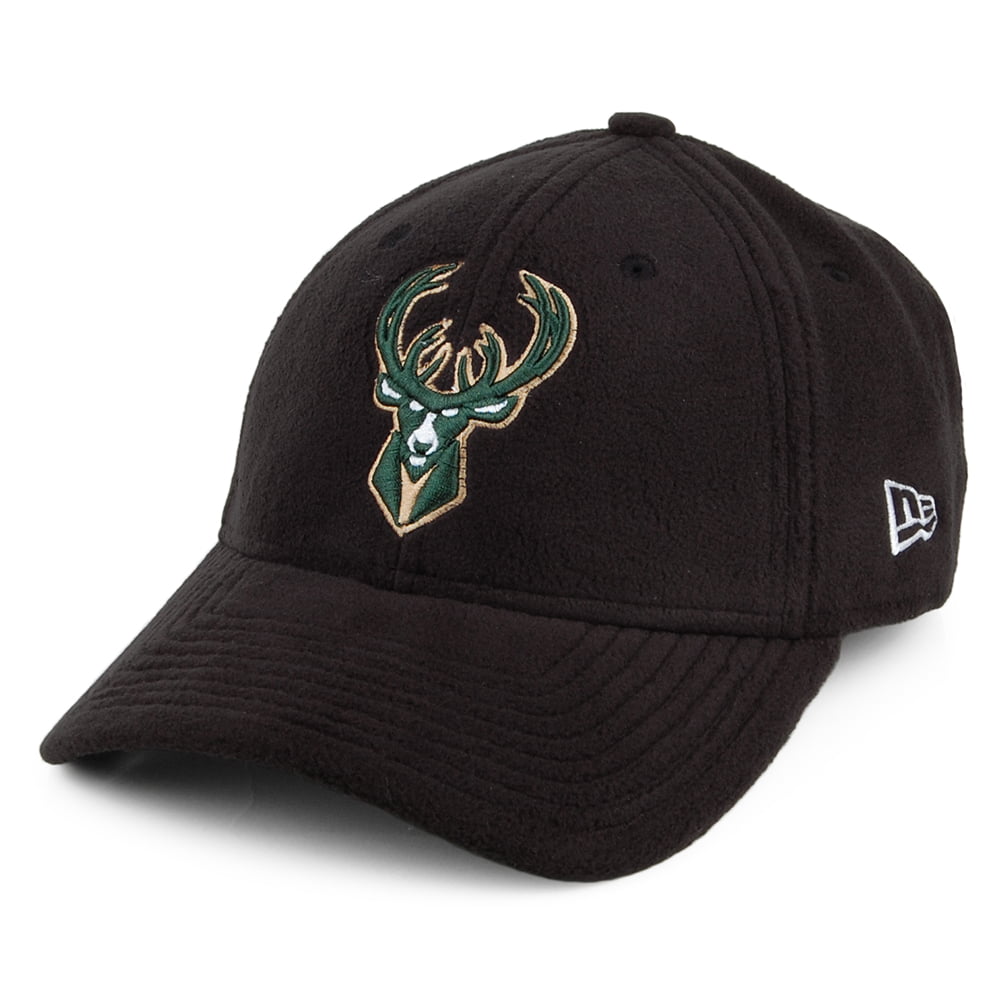 New Era 9FORTY Milwaukee Bucks Baseball Cap NBA Polar Fleece - Black