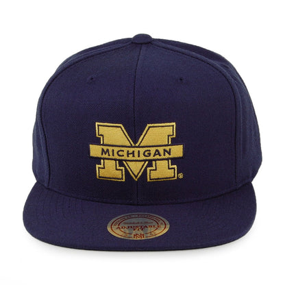 Mitchell & Ness Michigan Wolverines Snapback Cap - Core Wool Solid - Navy Blue