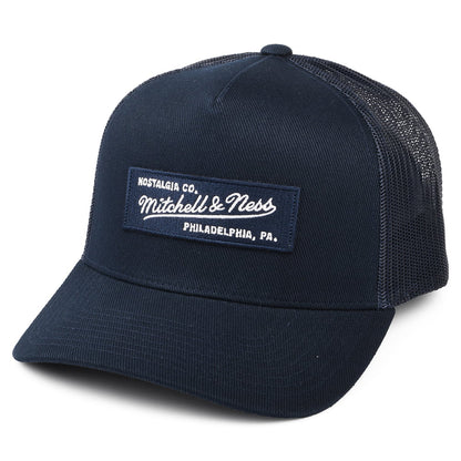 Mitchell & Ness Branded Box Logo Classic Trucker Cap - Navy Blue
