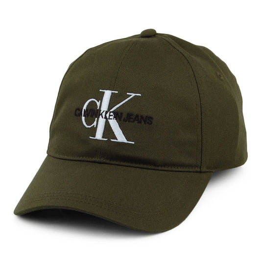 Calvin Klein Hats Jeans Monogram Baseball Cap - Olive