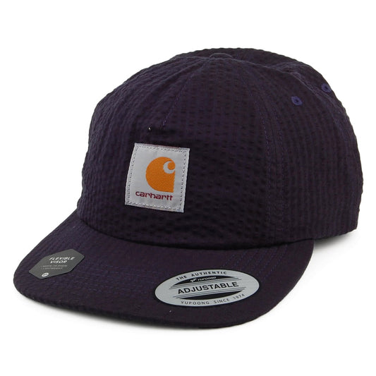 Carhartt WIP Hats Southfield Cotton Seersucker Strapback Cap - Navy Blue