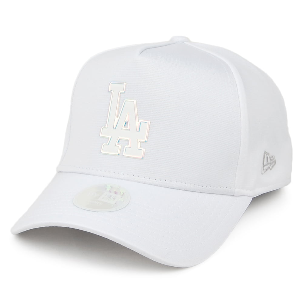 New Era Womens L.A. Dodgers A-Frame Baseball Cap - MLB Iridescent Logo - White
