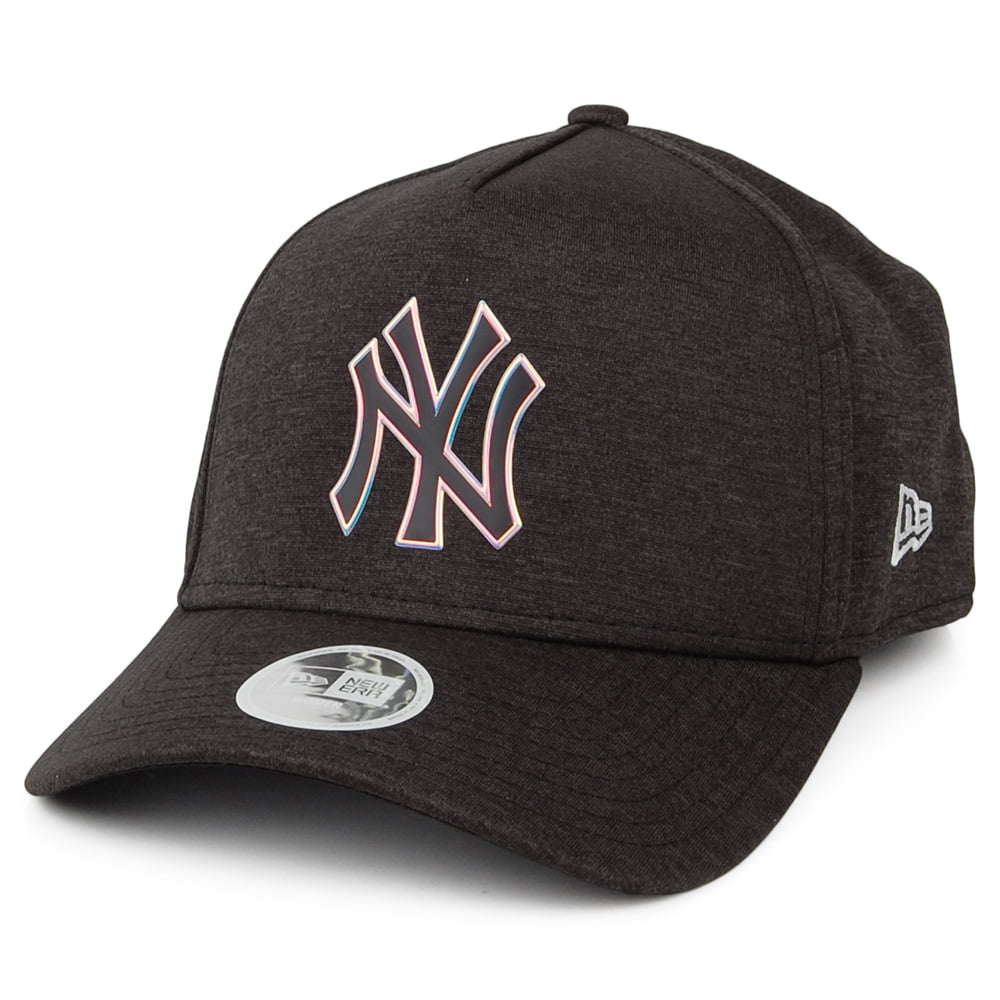 New Era Womens New York Yankees A-Frame Baseball Cap - MLB Iridescent Logo - Black