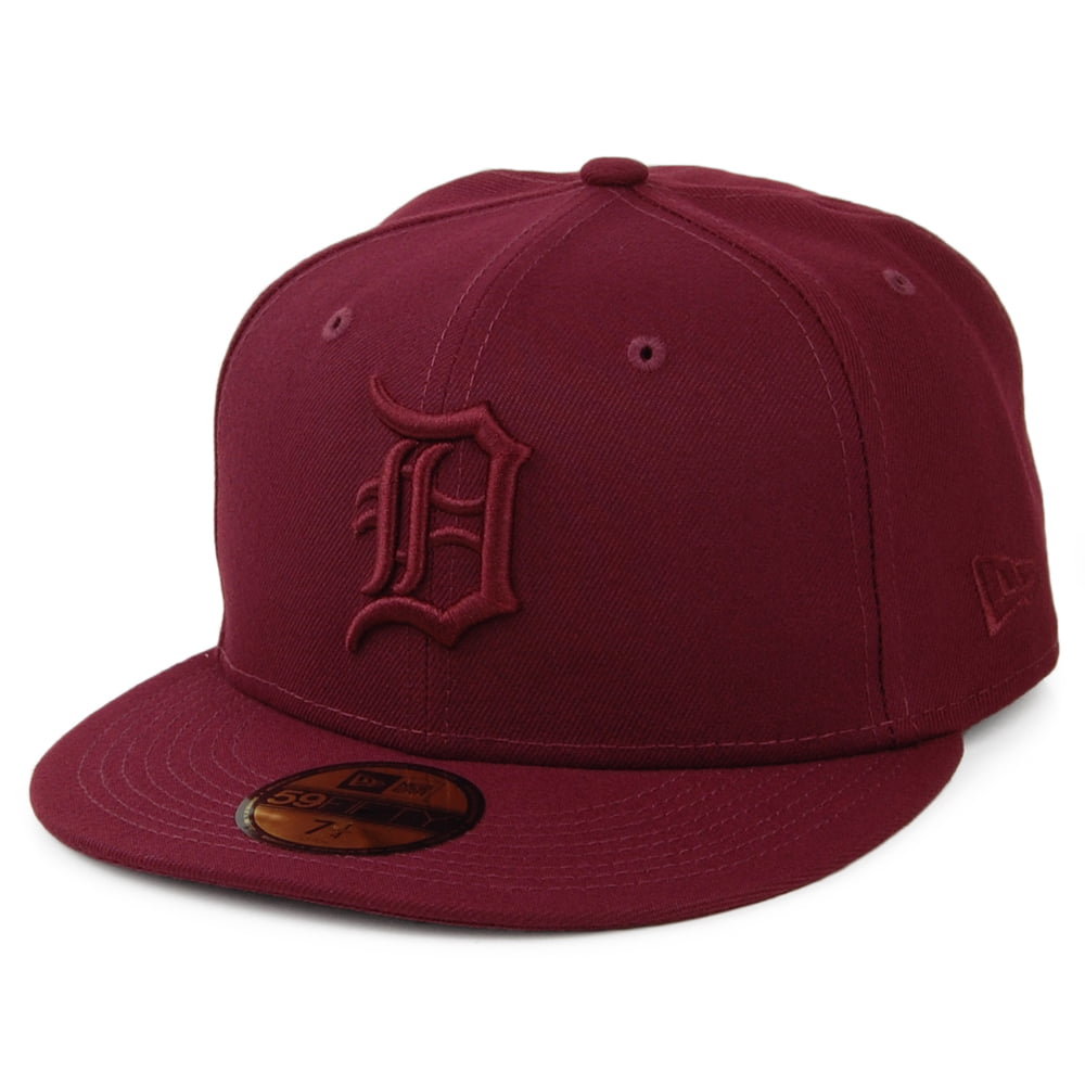 New Era 59FIFTY Detroit Tigers Baseball Cap MLB Essential Burgundy New era 59fifty detroit tigers baseball cap mlb essential burgundy