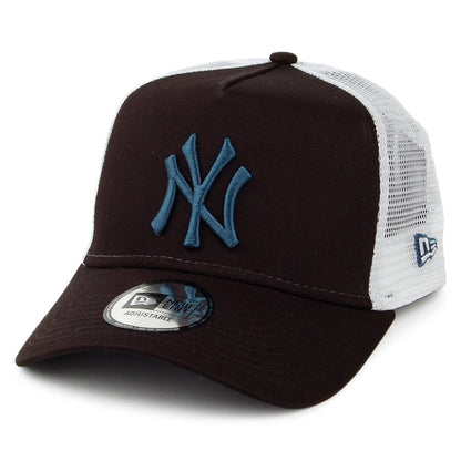 New Era New York Yankees A-Frame Trucker Cap - MLB Essential - Black-Teal