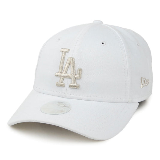 New Era Womens 9FORTY L.A. Dodgers Baseball Cap - MLB Metallic - White-Silver