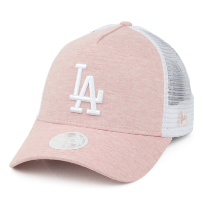 New Era Womens L.A. Dodgers A-Frame Trucker Cap - MLB Jersey Essential - Light Pink