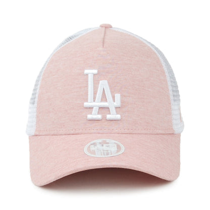New Era Womens L.A. Dodgers A-Frame Trucker Cap - MLB Jersey Essential - Light Pink