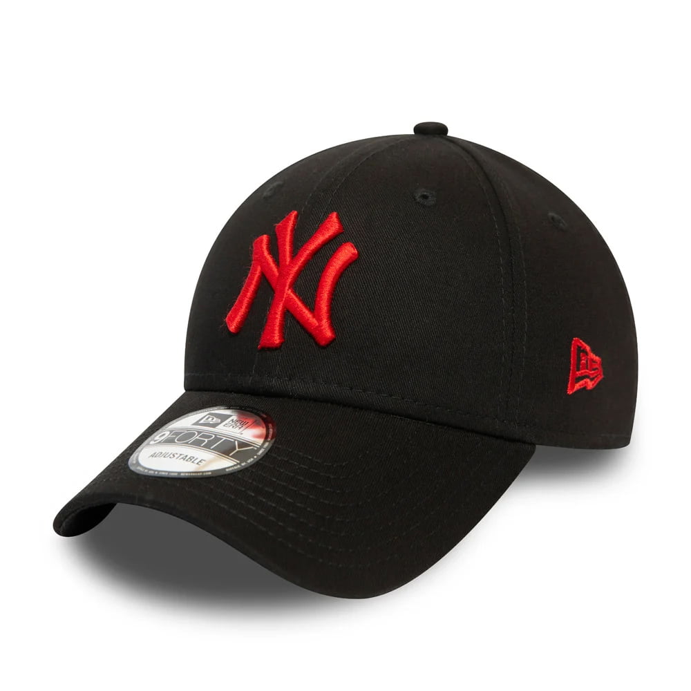 New Era 9FORTY New York Yankees Baseball Cap - MLB League Essential - Black-Red