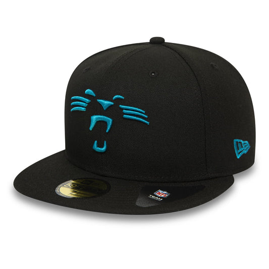 New Era 59FIFTY Carolina Panthers Baseball Cap - NFL Team Tonal Shadow Logo - Black