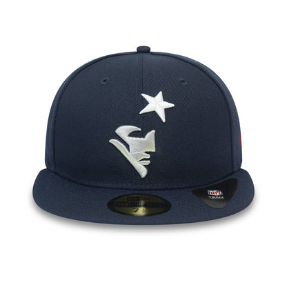 New Era 59FIFTY New England Patriots Baseball Cap - NFL Team Tonal Shadow Logo - Navy Blue