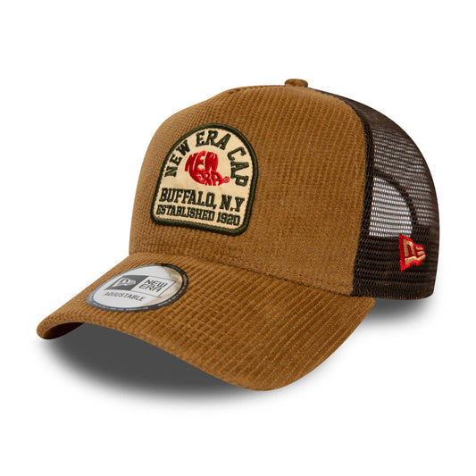 New Era Corduroy Trucker Cap - Fabric Patch - Light Brown