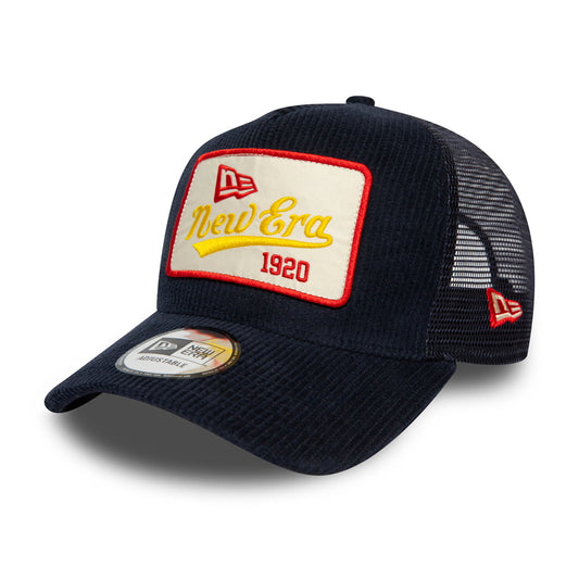 New Era Corduroy Trucker Cap - Fabric Patch - Navy Blue