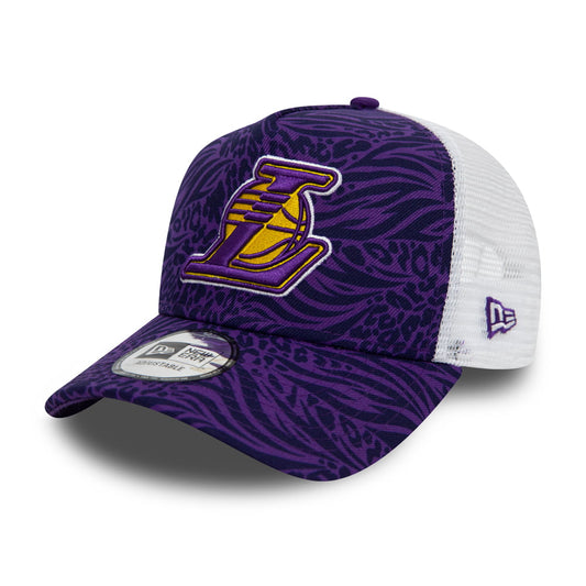 New Era L.A. Lakers Trucker Cap - NBA Animal Print - Purple