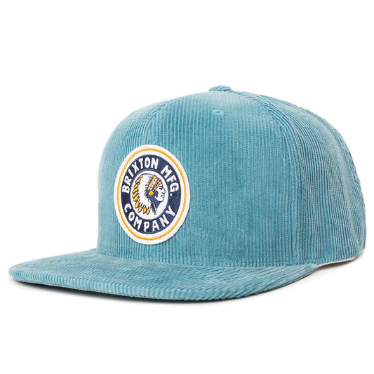 Brixton Hats Rival Corduroy Snapback Cap - Aqua