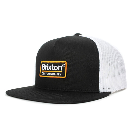 Brixton Hats Palmer Trucker Cap - Black-White-Gold