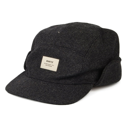 Barts Hats Samuen Earflap 5 Panel Cap - Charcoal