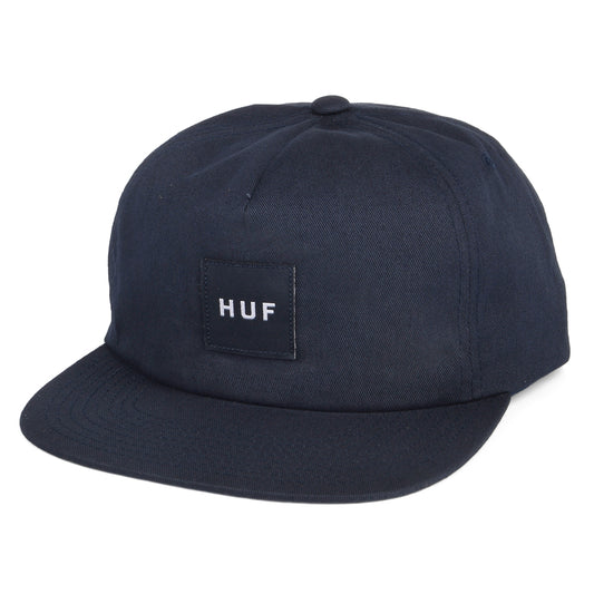 HUF Box Logo Unstructured Snapback Cap - Navy Blue