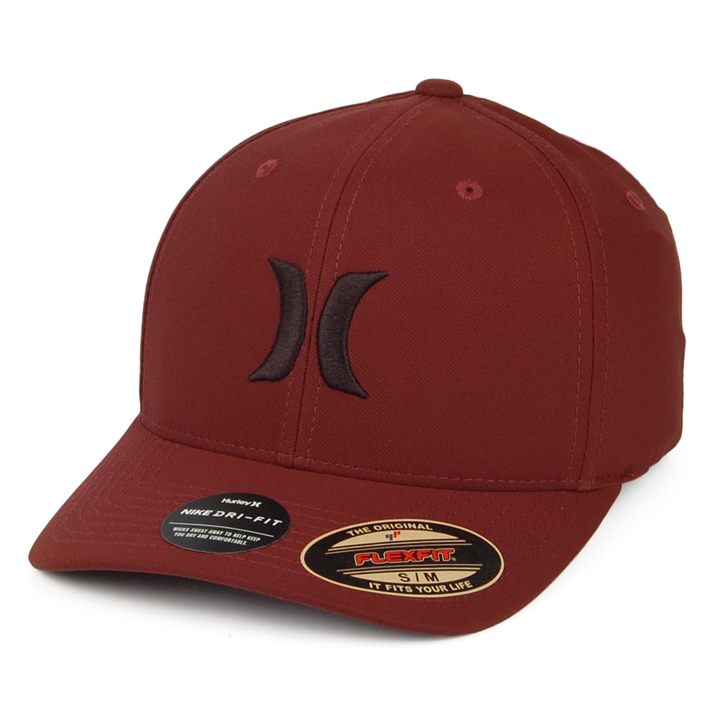 Hurley Hats H2O-Dri One & Only Flexfit Baseball Cap - Burgundy