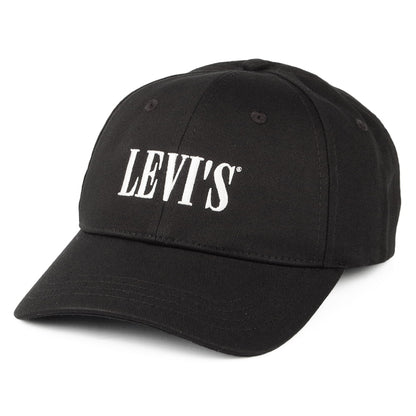 Levi's Hats Serif Logo Cotton Baseball Cap - Black-White