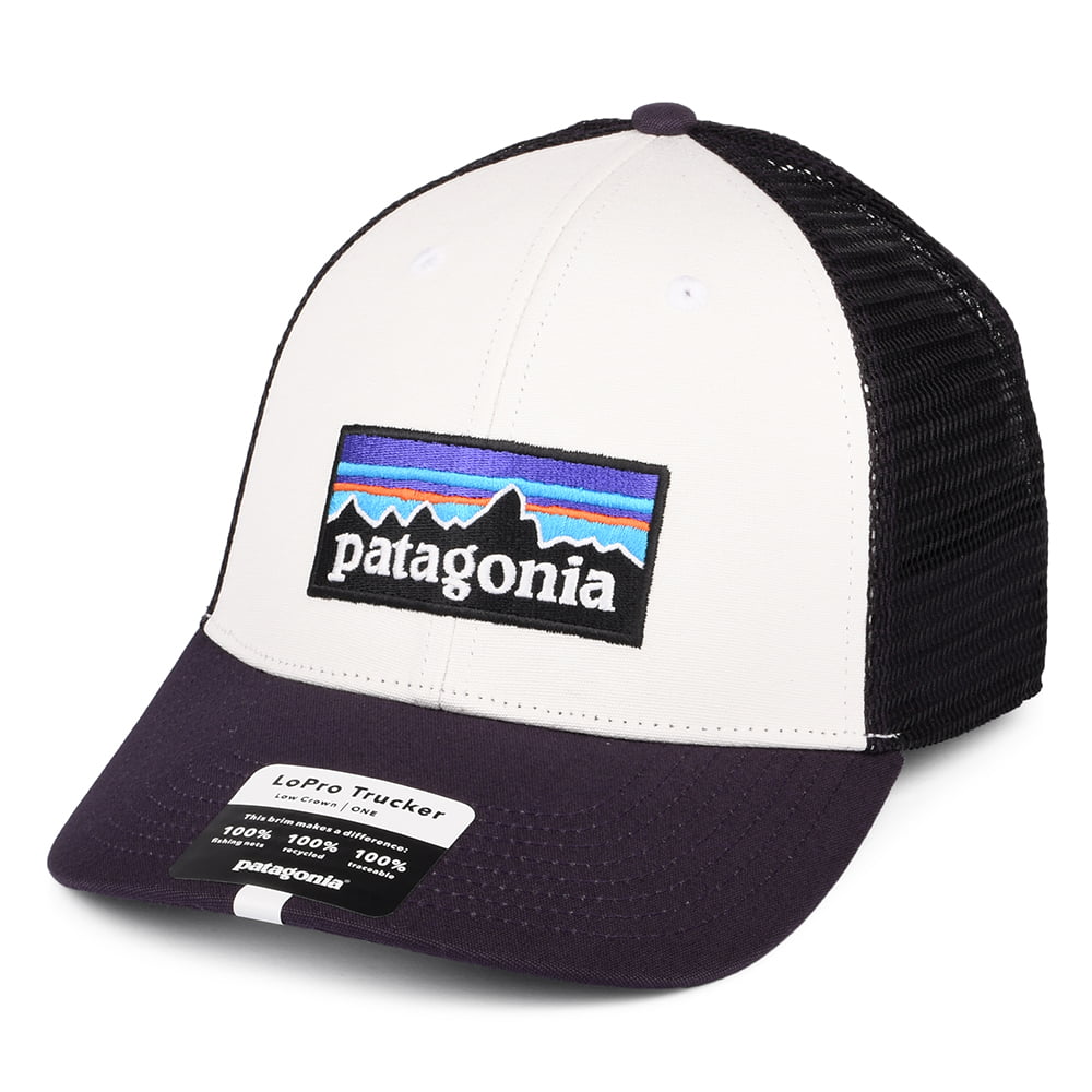 Patagonia Hats P-6 Logo Organic Cotton LoPro Trucker Cap - White-Purple