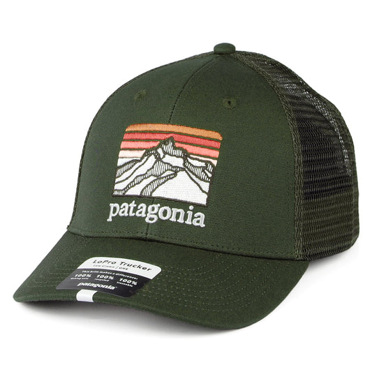 Patagonia Hats Line Logo Ridge Organic Cotton Canvas LoPro Trucker Cap - Forest