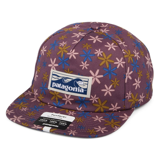 Patagonia Hats Fish Flowers Small Boardshort Label Funfarer Organic Cotton Baseball Cap - Purple