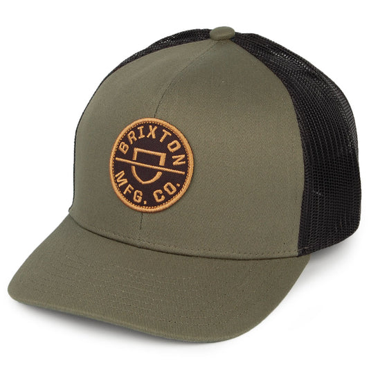 Brixton Hats Crest MP Mesh Trucker Cap - Olive-Black
