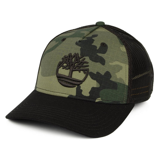 Timberland Hats Camo Ripstop Trucker Cap - Black-Olive